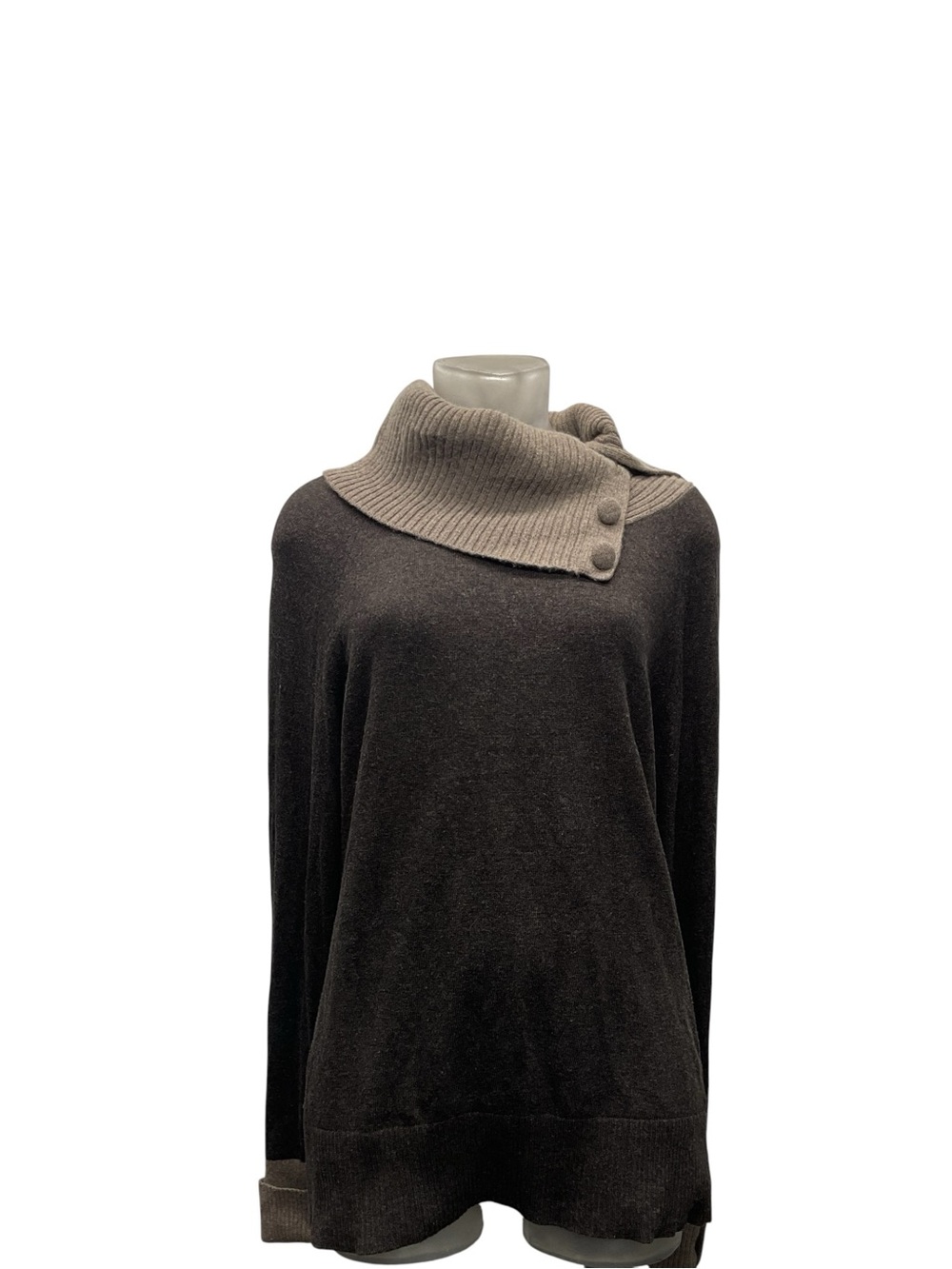 Banana Republic Wool,Cashmere Blend Cowlneck Sweater M Colorblock Cabincore